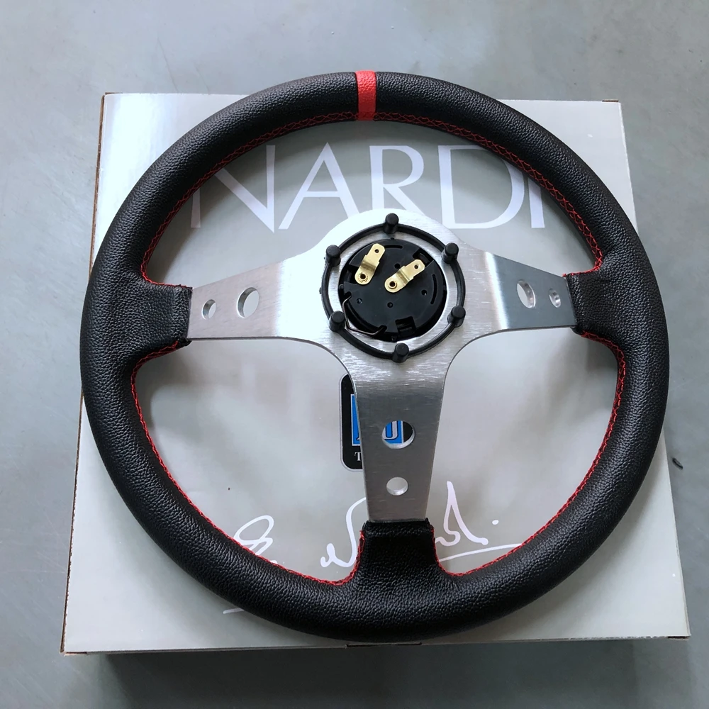 Universal 14Inch Racing NARDI Steering Wheel Car Drift PVC Leather JDM Steering Wheel Volantes For VW HONDA TOYOTA BMW Nissan