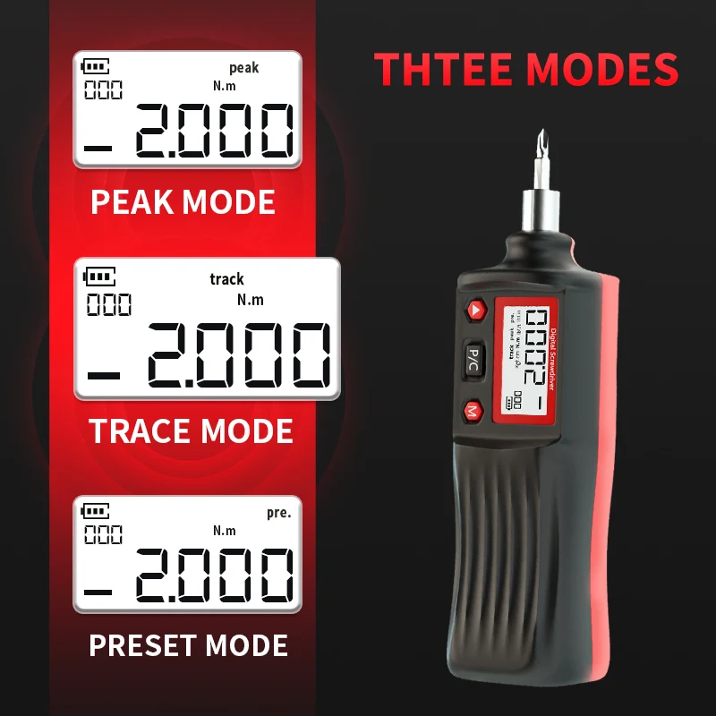 1/4Inch Digital Display Preset Torque Driver Adjustable Torsional Screwdriver 0.5 N Wrench with 10pcs Bit car accessories tools