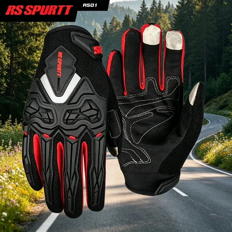 Nouveauté 2026 – Gants de moto respirants en maille pour homme et femme, protection intégrale des doigts, coque anti-chute, équipement de conduite printemps-été