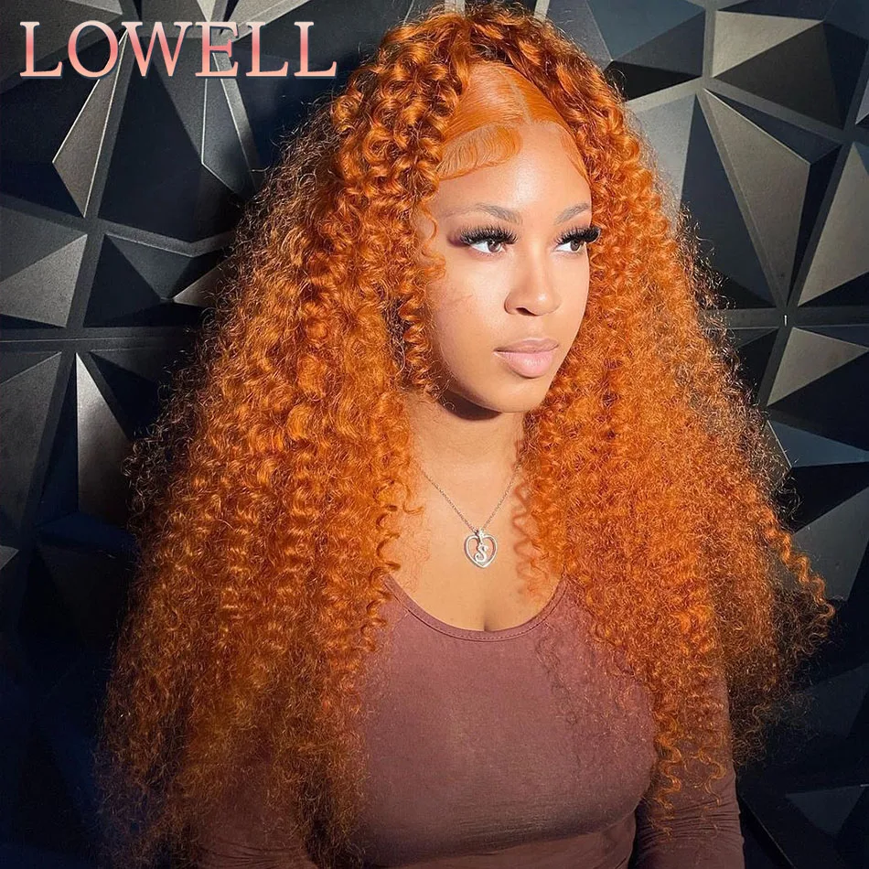 Orange Ginger Lace Front Wig Curly Human Hair Wigs 30 32 Inch Deep Wave Frontal Wig 13x4 13x6 HD Lace Front Human Hair Wig