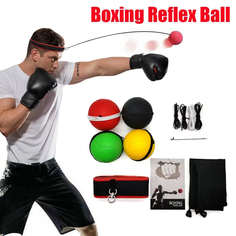 Reflex Ball Set with Headband Stress Relief Boxing Reflex Speed Ball Hand Eye Coordination Training Improve Speed for Adult Kids