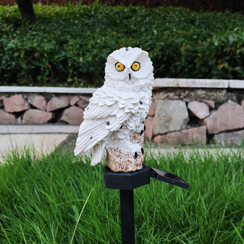 Solar light Resin owl LED light Outdoor simulation animal lawn floor plug decorative landscape light