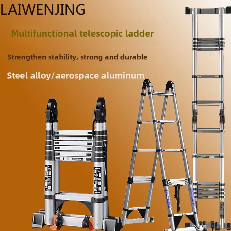 

HLZ Multifunctional Straight Ladder Variable Herringbone Ladder Thickened Aluminum Alloy Engineering Ladder Household