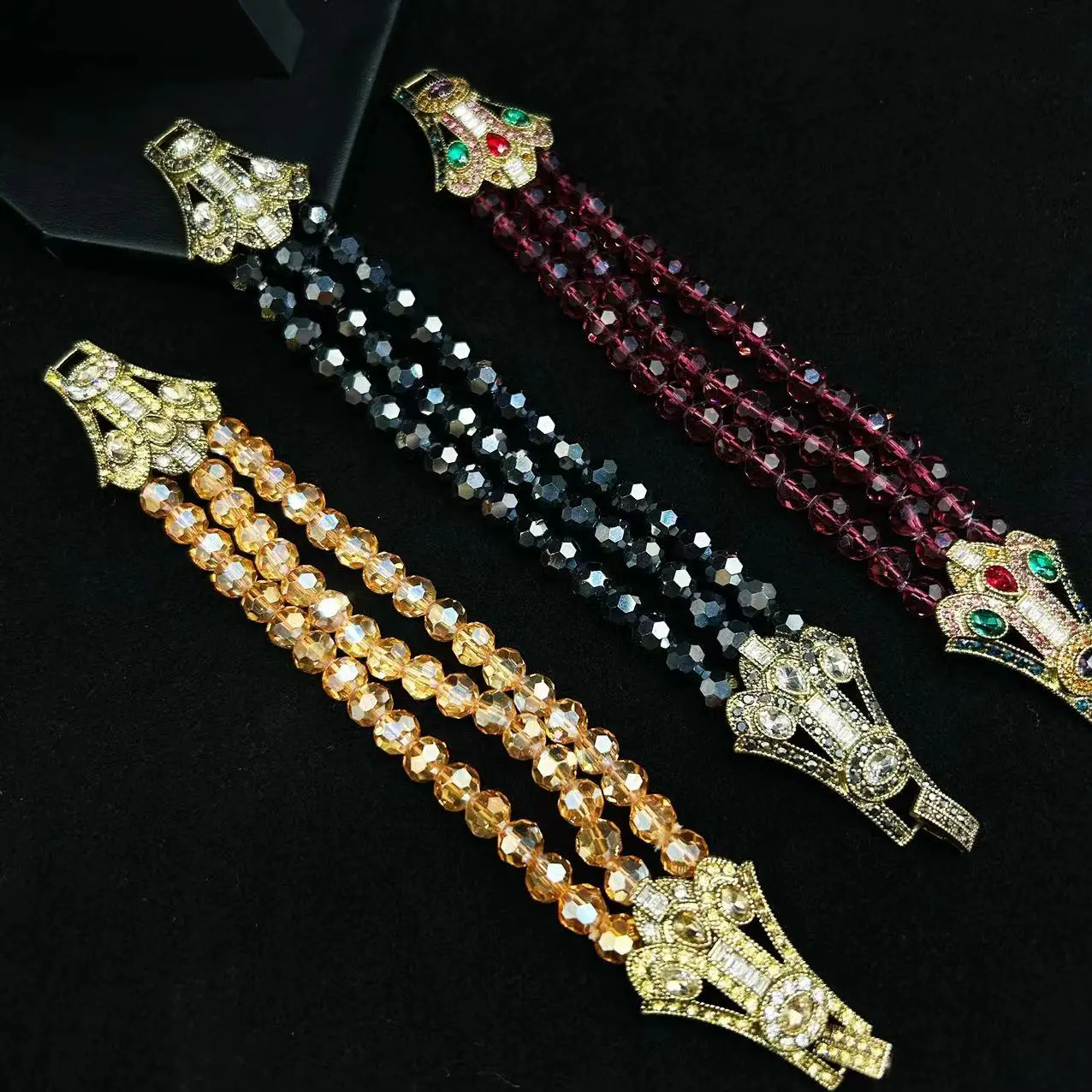 European and American fashion glass crystal retro bracelet
