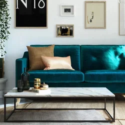 Tess Sofa with Soft Pocket Coil Cushions, Small Space Living Room Furniture, Green Velvet