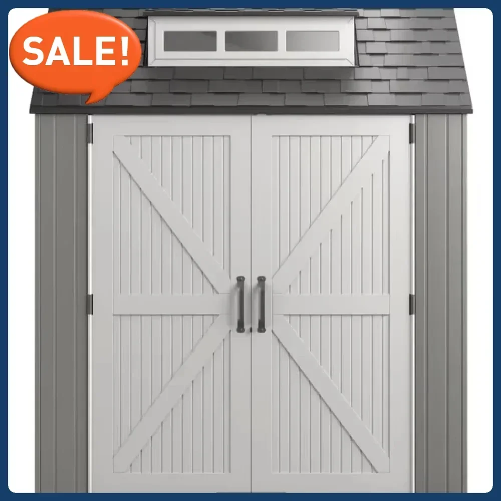 

Hot salesResin Outdoor Storage Shed With Floor (7 x 7 Ft), Weather Resistant, Gray, Organization for Home/Backyard/Garden Tools