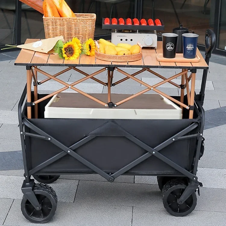 Special foldable trolley for street stalls, outdoor camp shopping cart, camping picnic car, portable