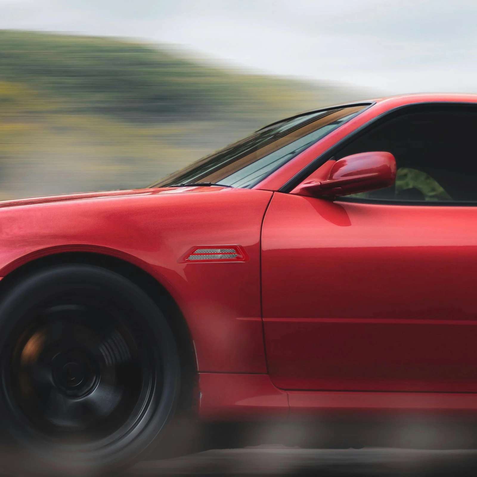 

2pcs Shark Gill Air Vent Car Hood Engine Grill Decorative Sticker Trim Replacement Air Outlet Cover Hood Vent Sticker For Trucks