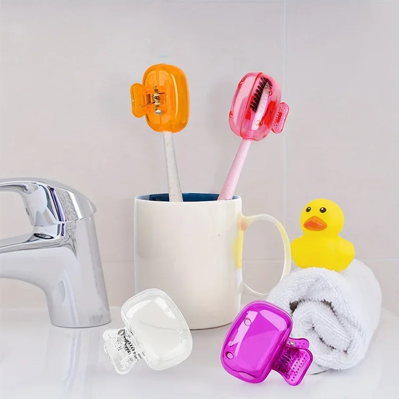 1PC Travel Toothbrush Head Covers Toothbrush Protector Cap Brush Pod Case Protective Portable Plastic Clip For Household Travel image 4