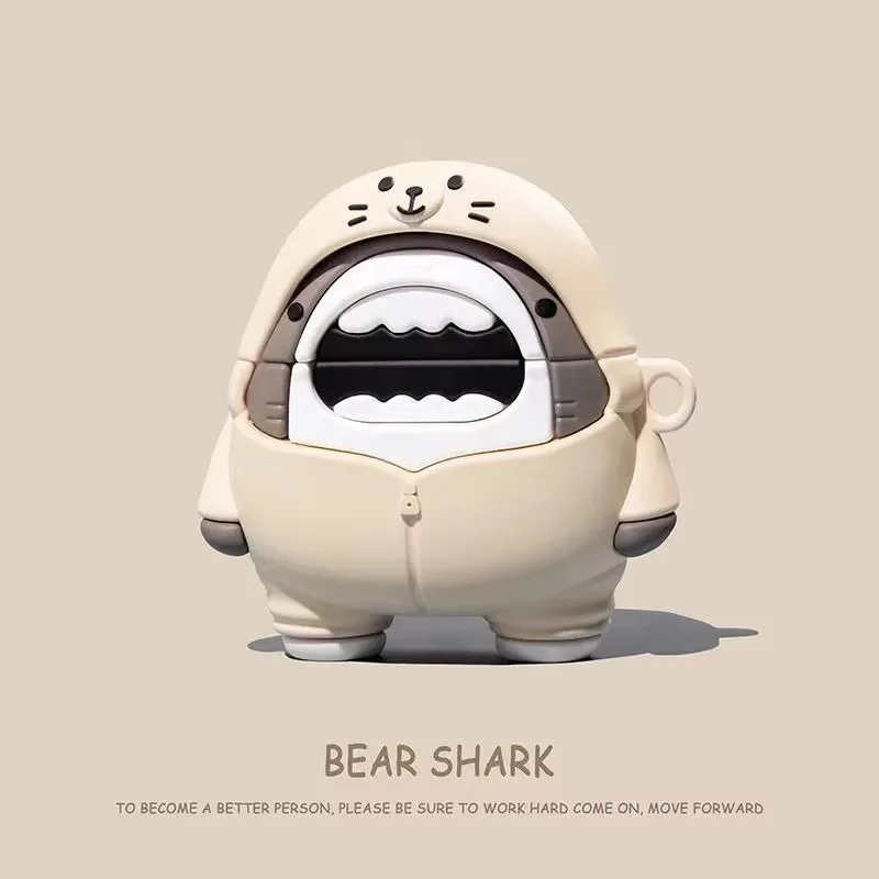 เพนกวินหอยทากสุนัขฉลามสไตล์สําหรับ Apple AirPods 4 น่ารักการ์ตูนซิลิโคนหูฟังป้องกันสําหรับ AirPods 4