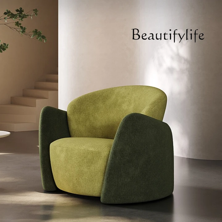 

Italian light luxury sofa leisure recliner fabric minimalist style home living room balcony bedroom chair