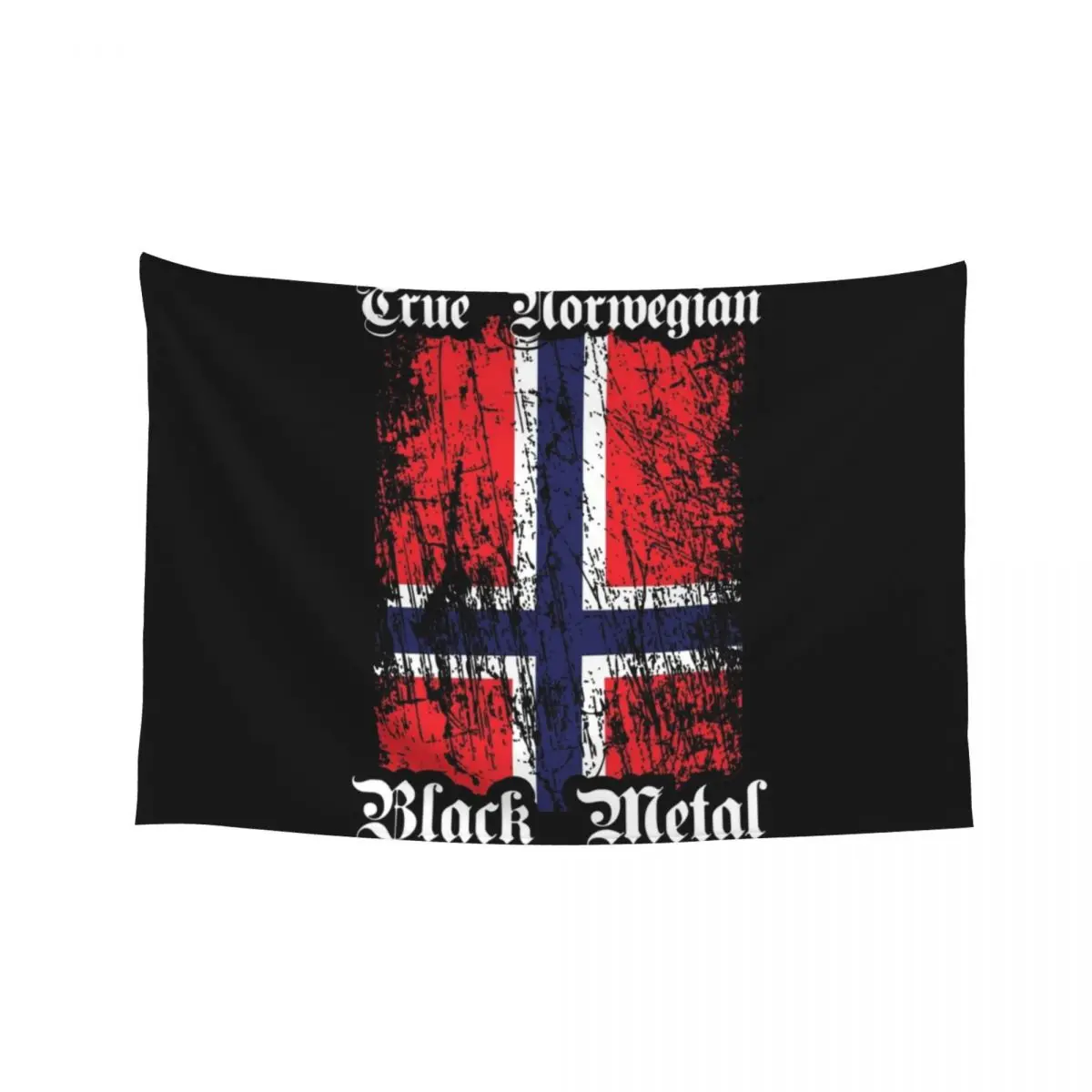 

True Norwegian Black Metal - Norwegian flag upright Tapestry Decoration Aesthetic Room Aesthetic Decor Wall Decoration Tapestry