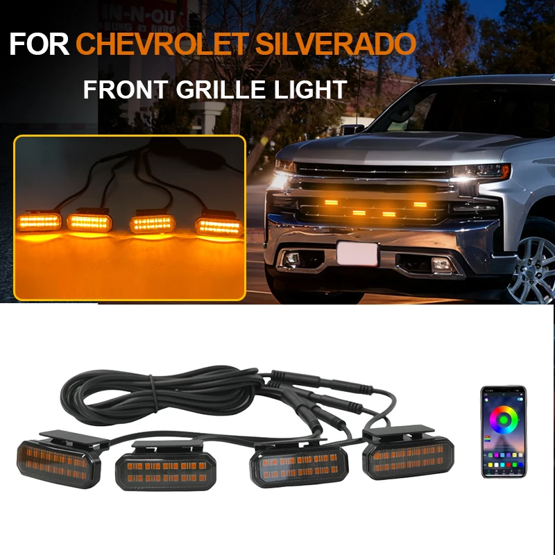 

Светодиодный передний светильник на решетке для CHEVROLET SILVERADO, автомобильные дневные ходовые огни, лампа для бровей для пикапа Offroad 12 В