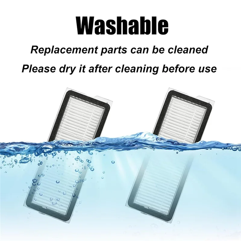 AT28-8 قطعة مرشحات HEPA لـ Roborock Qrevo Curv، P10 Pro، P20 Pro، Qrevo S، Qrevo Pro، Qrevo Maxv ملحقات المكنسة الكهربائية الروبوتية