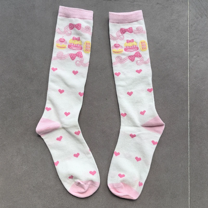 Original Lolita Calf Socks Women Japanese Style Sweet Rabbit Ears Cake Lace Bowknot Gentle Girl Sweet Charming Young Girl Socks