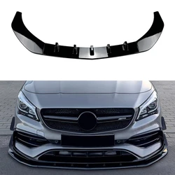 Gloss Black Front Bumper Lip Diffuser Spoiler For Mercedes-Benz CLA-Class C117 CLA200 260 CLA45 AMG 2016-2019