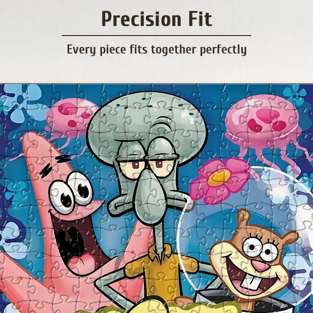 Jeu de puzzle en bois Bob l'éponge - Jouet éducatif en différentes tailles de pièces 108/200/300/500/1000 pièces disponibles