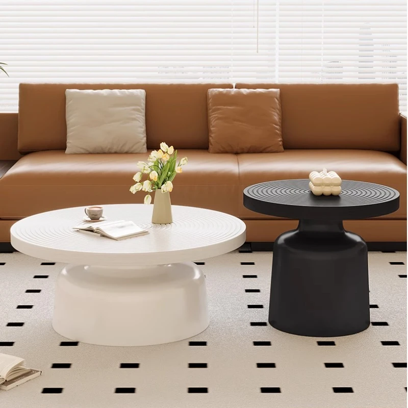 European Round Coffee Table Minimalist Simple Luxury Elegant Coffee Table Smooth Textured Stolik Kawowy Living Room Furniture