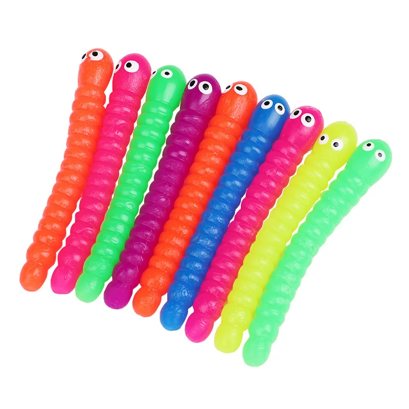 5/10PCS Farbige Raupe Pull Wurm Nudel Zappeln Spielzeug Stretch String TPR Seil Anti Stress String Stress Relief autismus Vent Spielzeug
