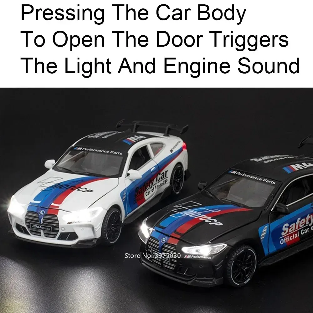 1:32 스케일 M8 MH8-800 M4 스포츠카 장난감 금속 모델 합금 라이트 사운드 풀백 고무 타이어 차량 소년 수집 선물