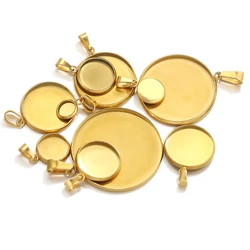 10pcs/lot stainless steel blank Cabochon Base Setting Charms Pendant fit 6 8 10 12 14 16 18 20 25 30mm jewelry making supplies