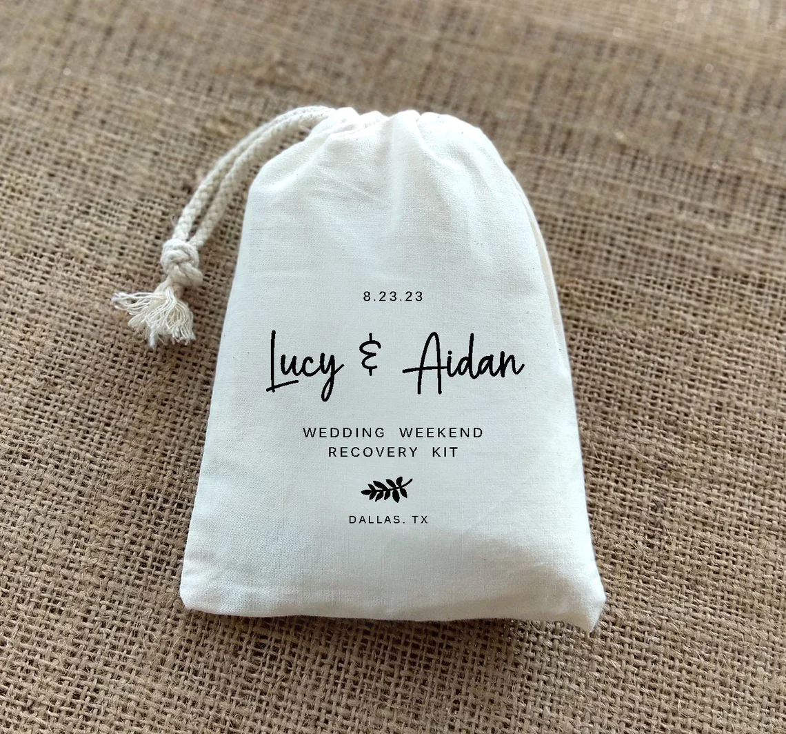 25 PCS Wedding Recovery Kit-Hangover Survival Pouch-Custom Welcome Bag Party Favors-Hotel Arrival Gift-Goodie Bag Wedding Recove