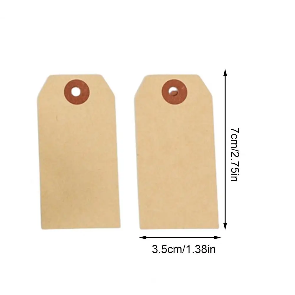 100 Pcs 7*3.5cm Kraft Paper Shipping Tags With String Empty Cardboard Sale Price Tag Name Gift Hang Tag For Inventory Labeling