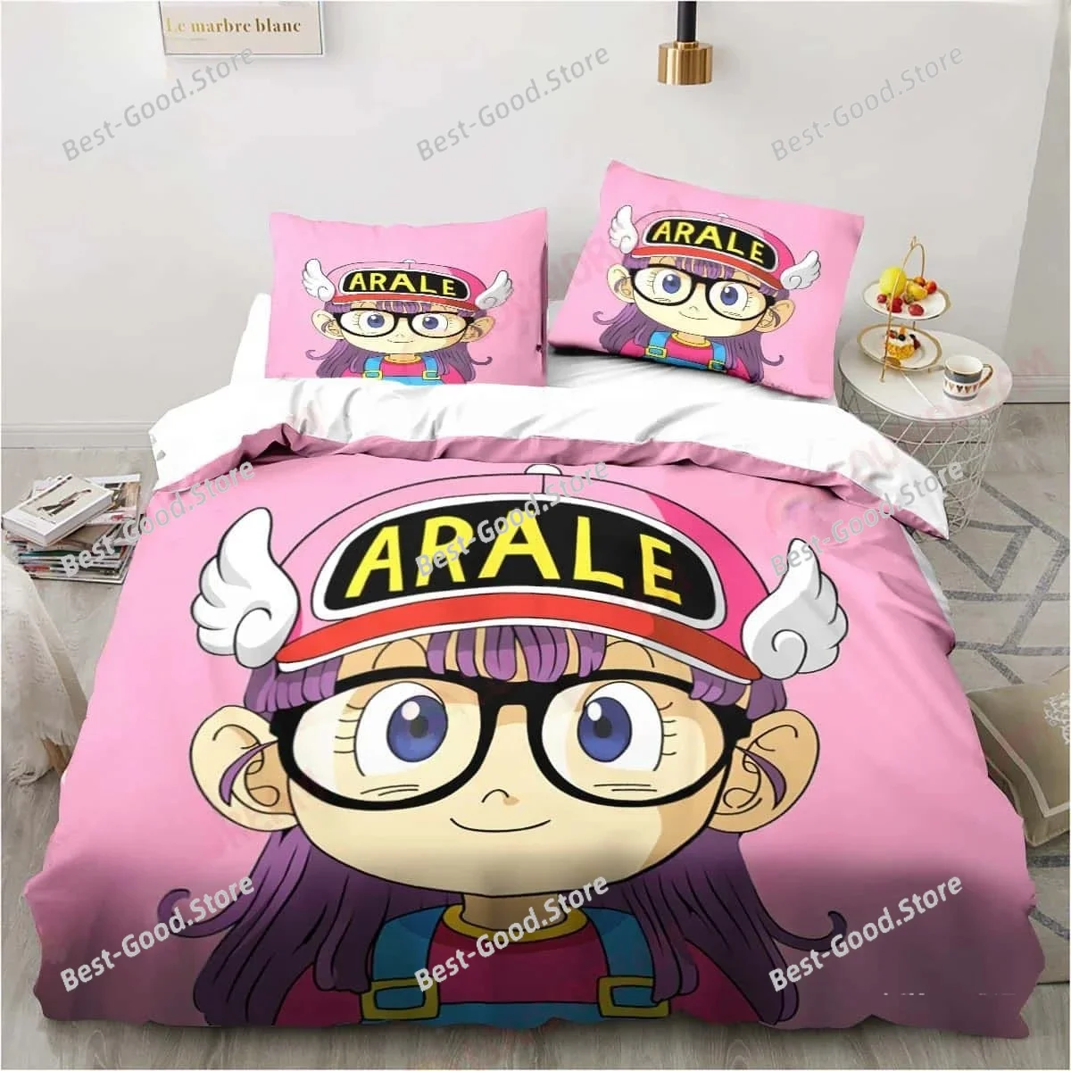3D Cartoon DR S-Slump Arale Bedding Set Sheet King Twin Double Child Bedding Set Mircofiber Or Polyester Duvet Cover Sets