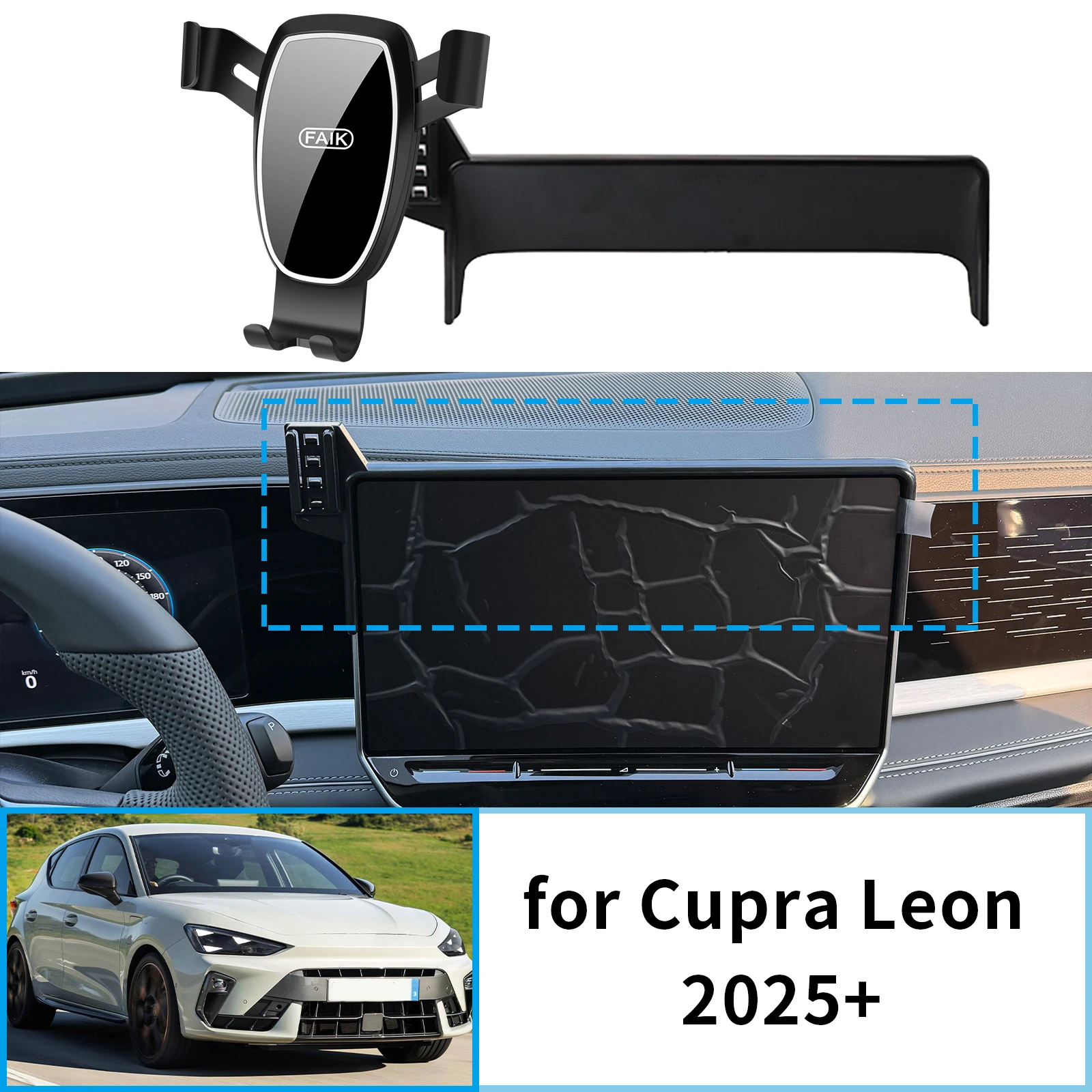 

Car Mobile Phone Holder GPS Bracket fit for Cupra Leon 2025 2026 12.9"inch 5F Facelift Navigation Stand Auto Accessories