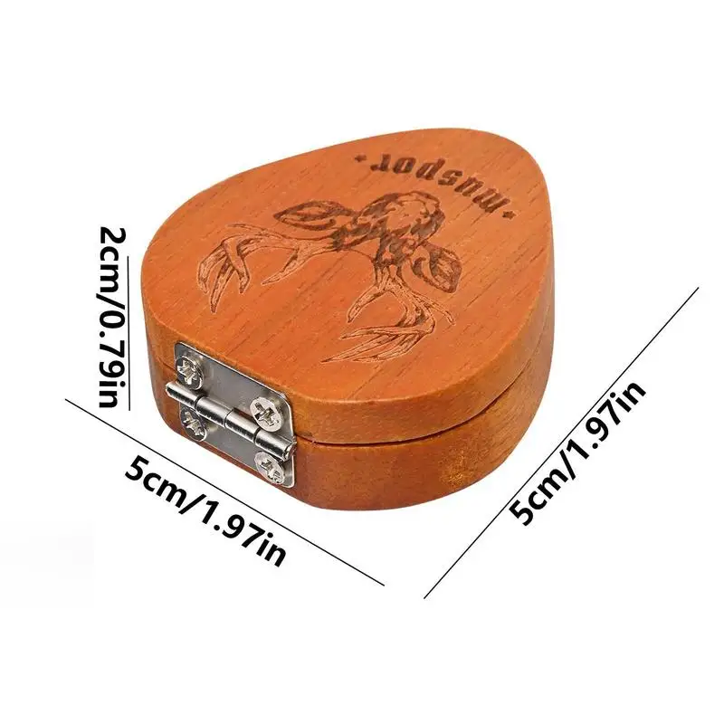 Guitar Pick Case Wooden Collector Guitar Pick Container Display Box Smooth And Creative Guitar Pick Display Box For Acoustic