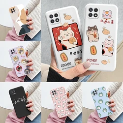 For Samsung Galaxy A22 4G A 22 A22S 5G Cover Cute Cartoons Heart Cat Soft Silicone Shockproof Phone Case For Samsung A22 Fundas