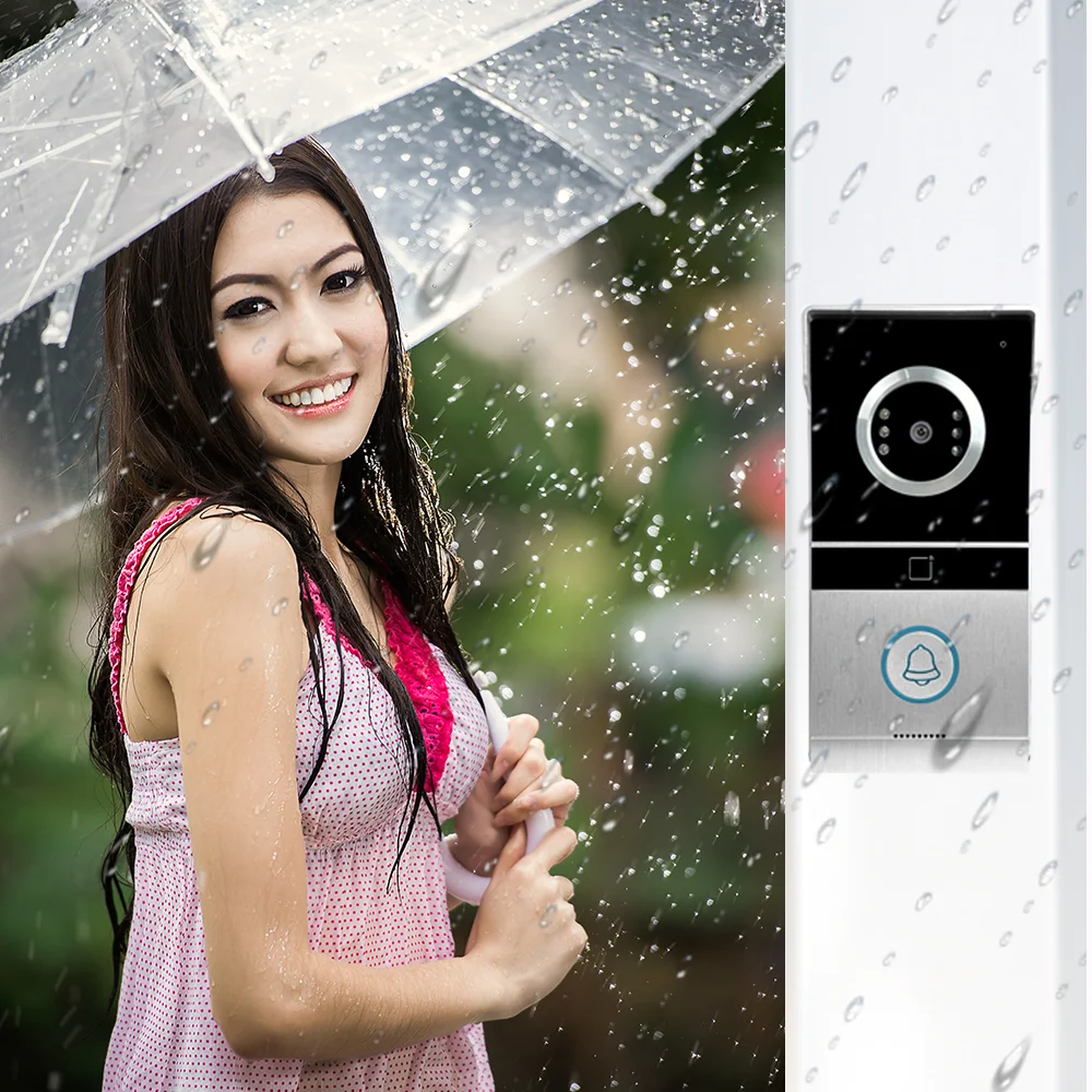 720P Video Doorbell 4.3‘’ Color  Screen Home Intercom Kits for RFID Access Control System Villa