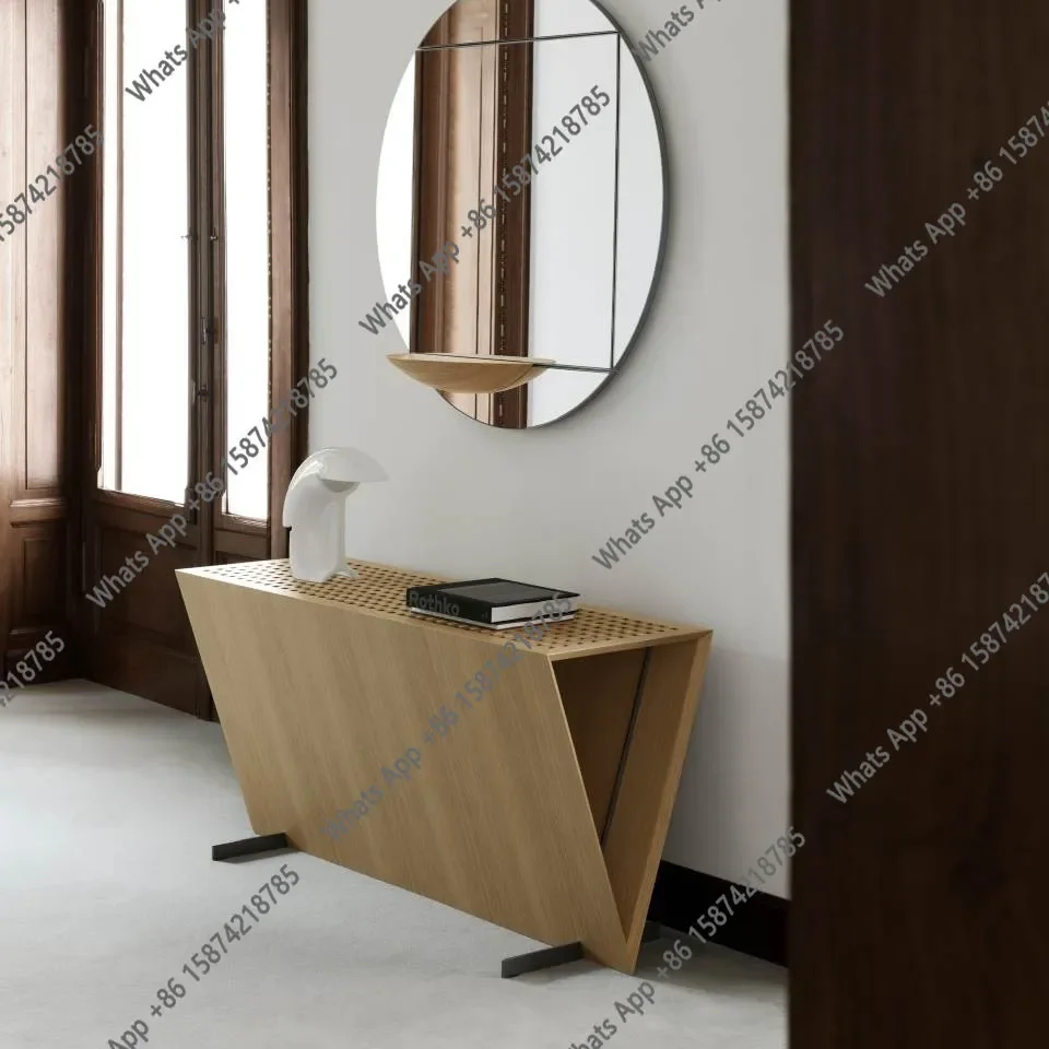 XX Furniture Italian Metal Solid Wood Entrance End View Platform Designer Creative Side Table Minimalist French