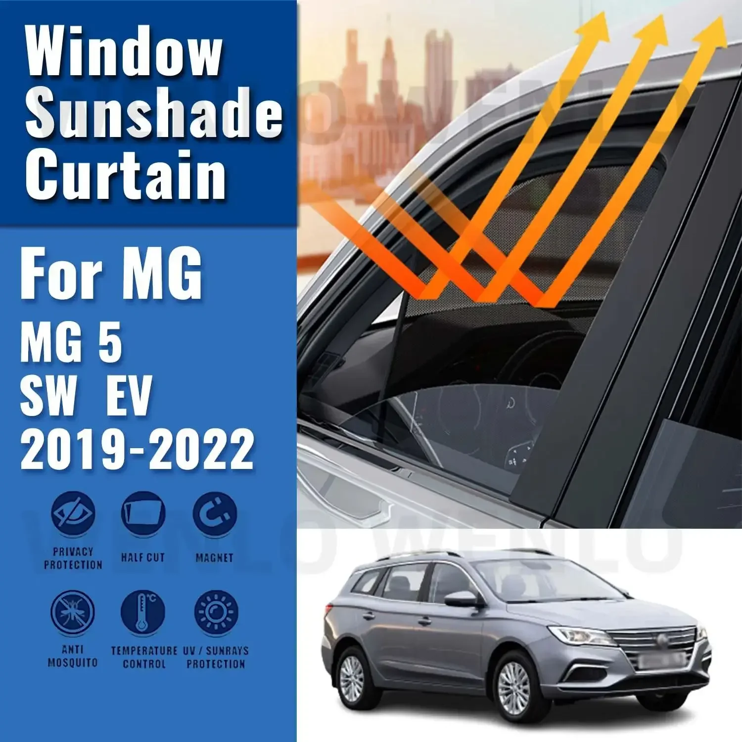 

Для MG MG5 SW EV 2019-2022 автомобильный солнцезащитный козырек на боковое окно, лобовое стекло, магнитный солнцезащитный козырек, солнечная защита, зонтик, детские шторы