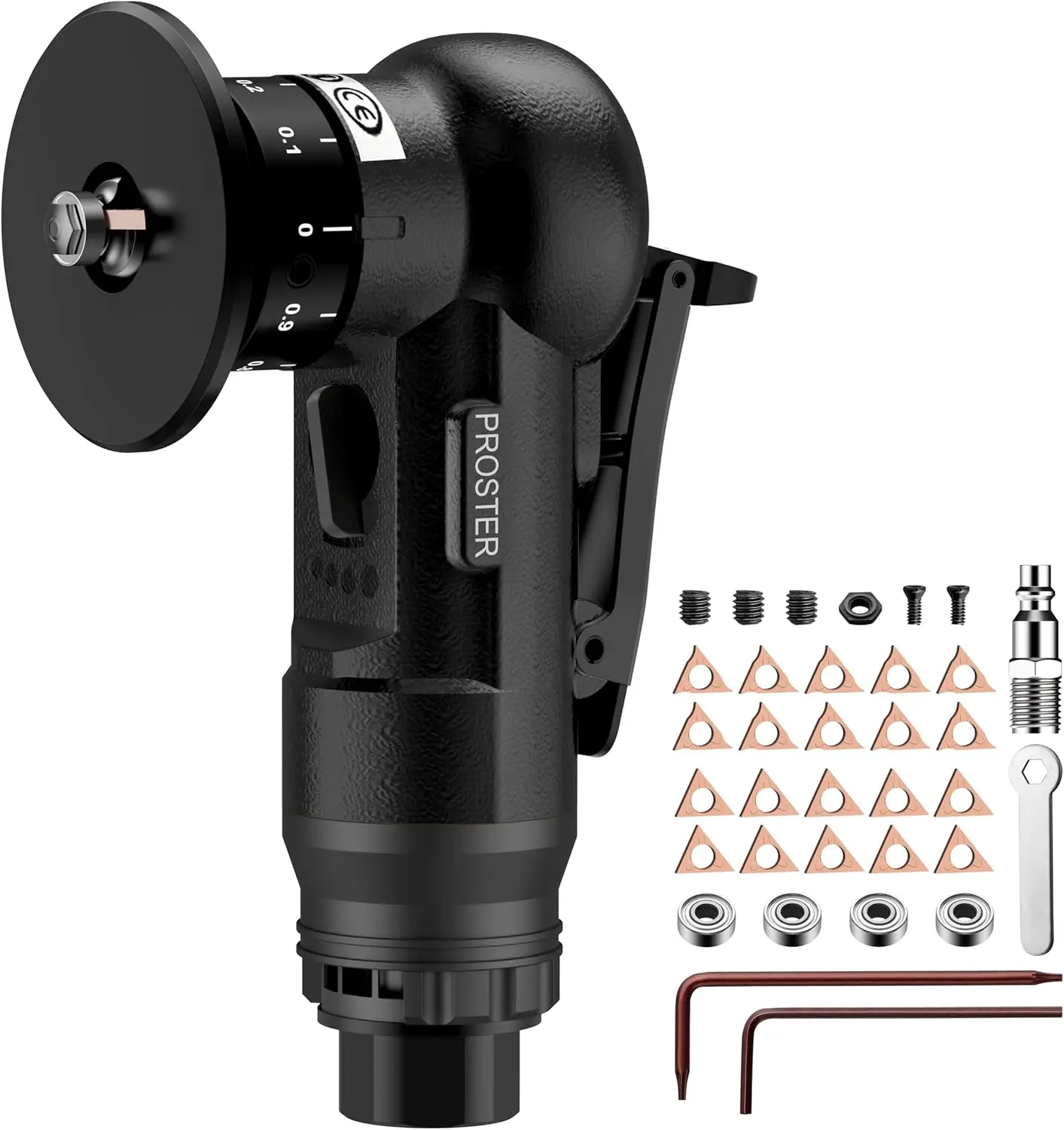 

Professional Air Deburring Tool Kit, 30000 RPM Dual-Blade System with 22-Piece Tungsten Carbide Set for Metal, Wood, PVC