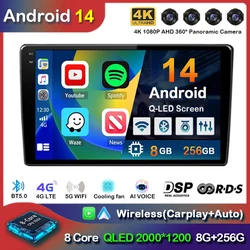 Android 14 Carplay Auto Autoradio Per Volkswagen Nissan Hyundai Kia Toyota Honda GPS Lettore Multimediale Video Stereo WIFI + 4G DSP