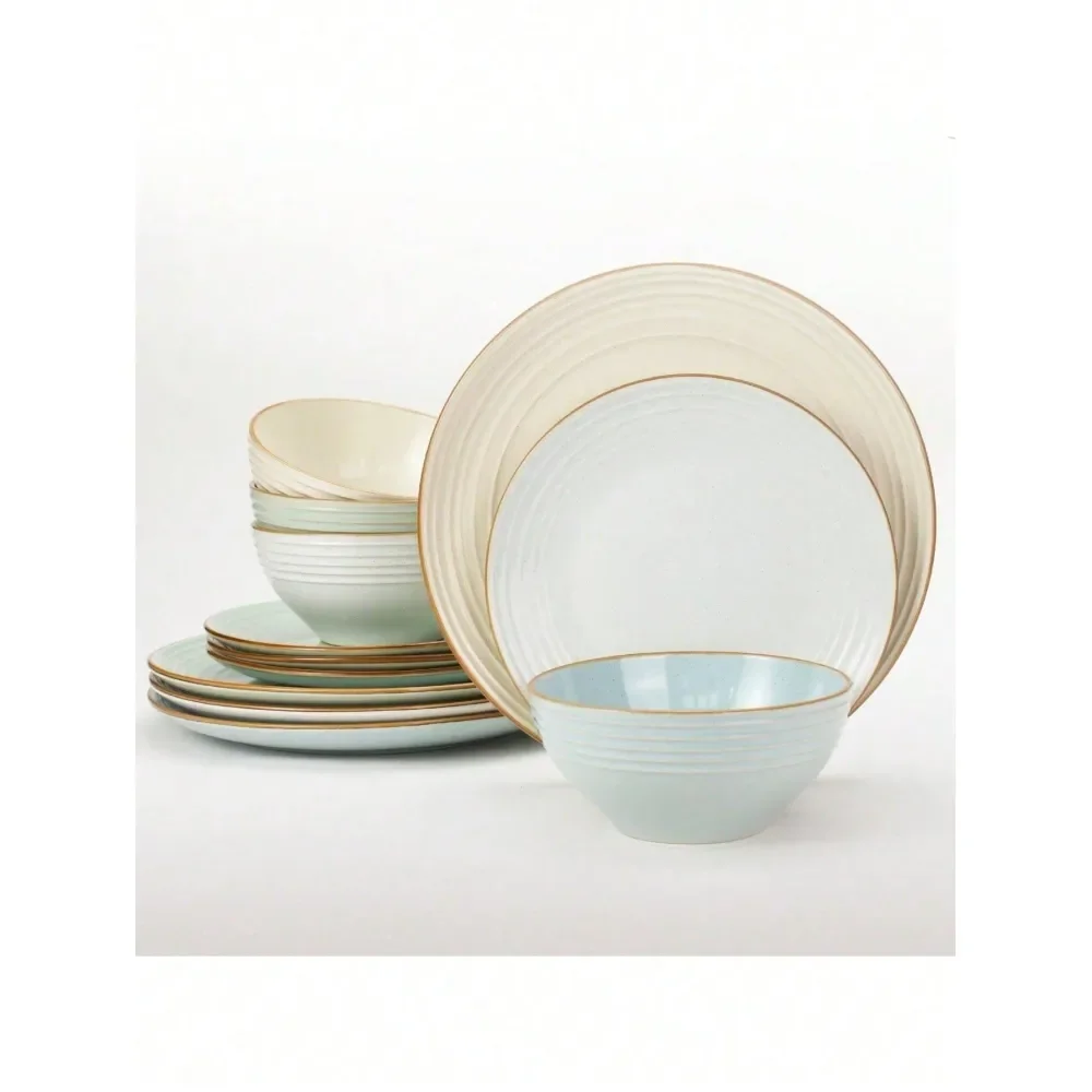 

Набор посуды из 4 предметов: тарелки и миски, включая обеденные тарелки, салатники и миски для хлопьев, подходят для посудомоечной машины и микроволновой печи.