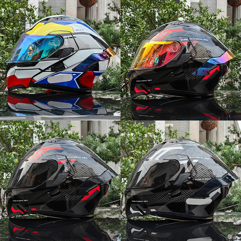 2024 New Motorcycle Helmet Men Women High Quality Moto Full Face Helmets Color Dual Lenses Cascos Para Motos Z991