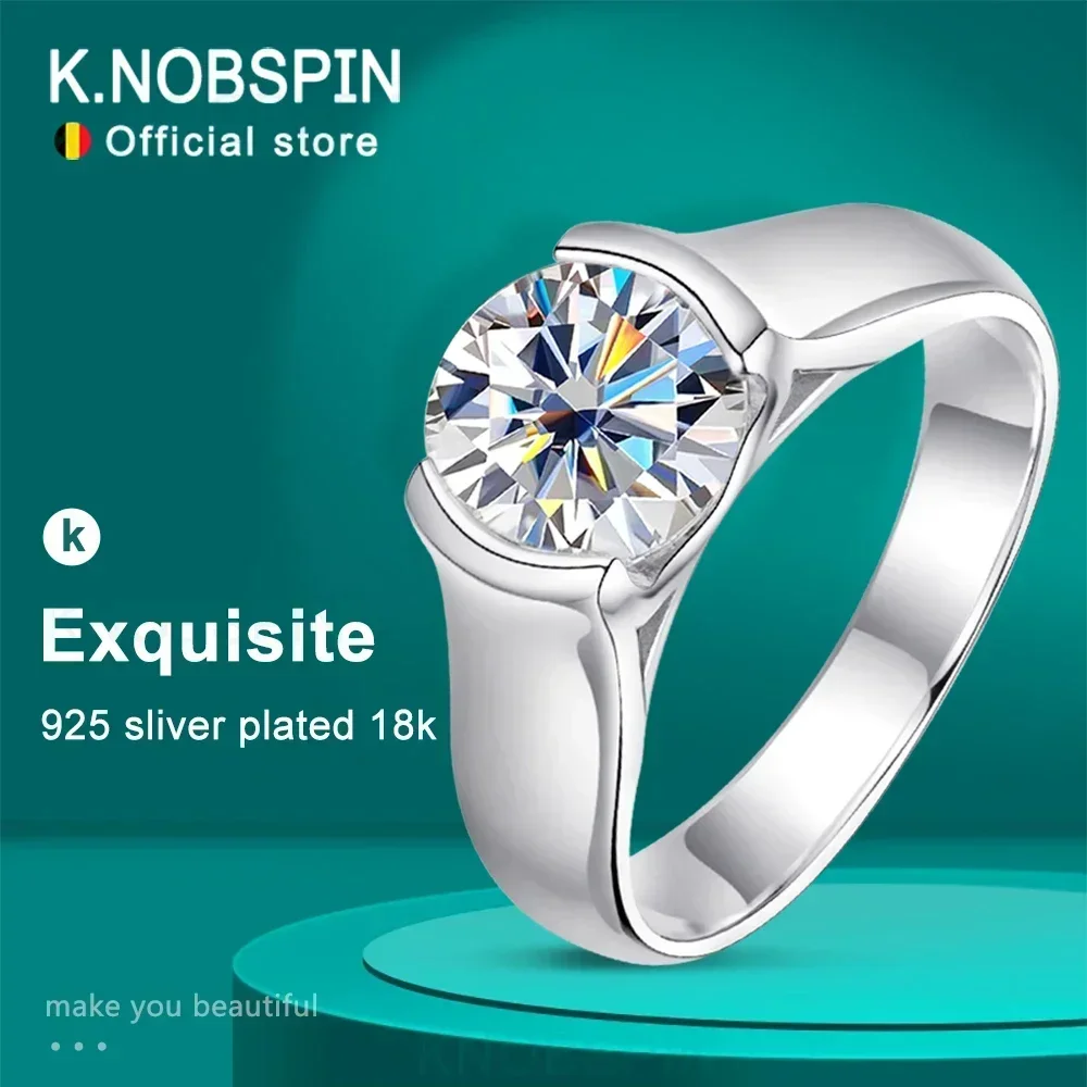 

New 2ct D VVS1 Moissanite Rings for Women Man Bezel Setting Solitiare Engagement Wedding Diamond Ring with GRA Certified