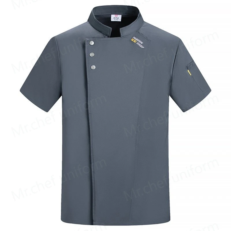 

Restaurant Chef Uniforms white Chef Jacket Summer Kitchen chef coat Hotel Bakery Catering Work Hotel Waiter Cooking Clothes logo