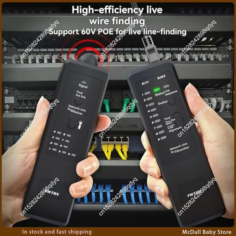 

ABJA-FWT8X RJ45 RJ11 Network Wire Toner Ethernet LAN Cable Tracker Tracer Analyzer Detector Line Finder Tester