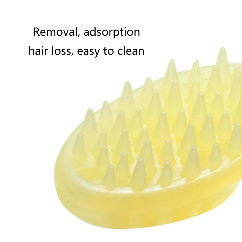 Pet Washer Hair Fur Grooming Cleaning Brush Soft Gentle on ur Pet Yellow Soothing Grooming Shower Brush