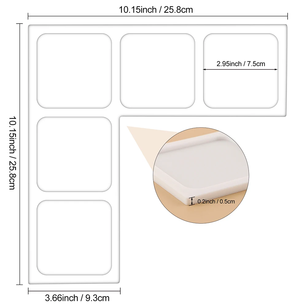 L-Shape Square Inkpad Holder Non-Slip Silicone Corner Ink Pad Holders To Help Ink Pad Stay Put On Smooth Surfaces When Crafting