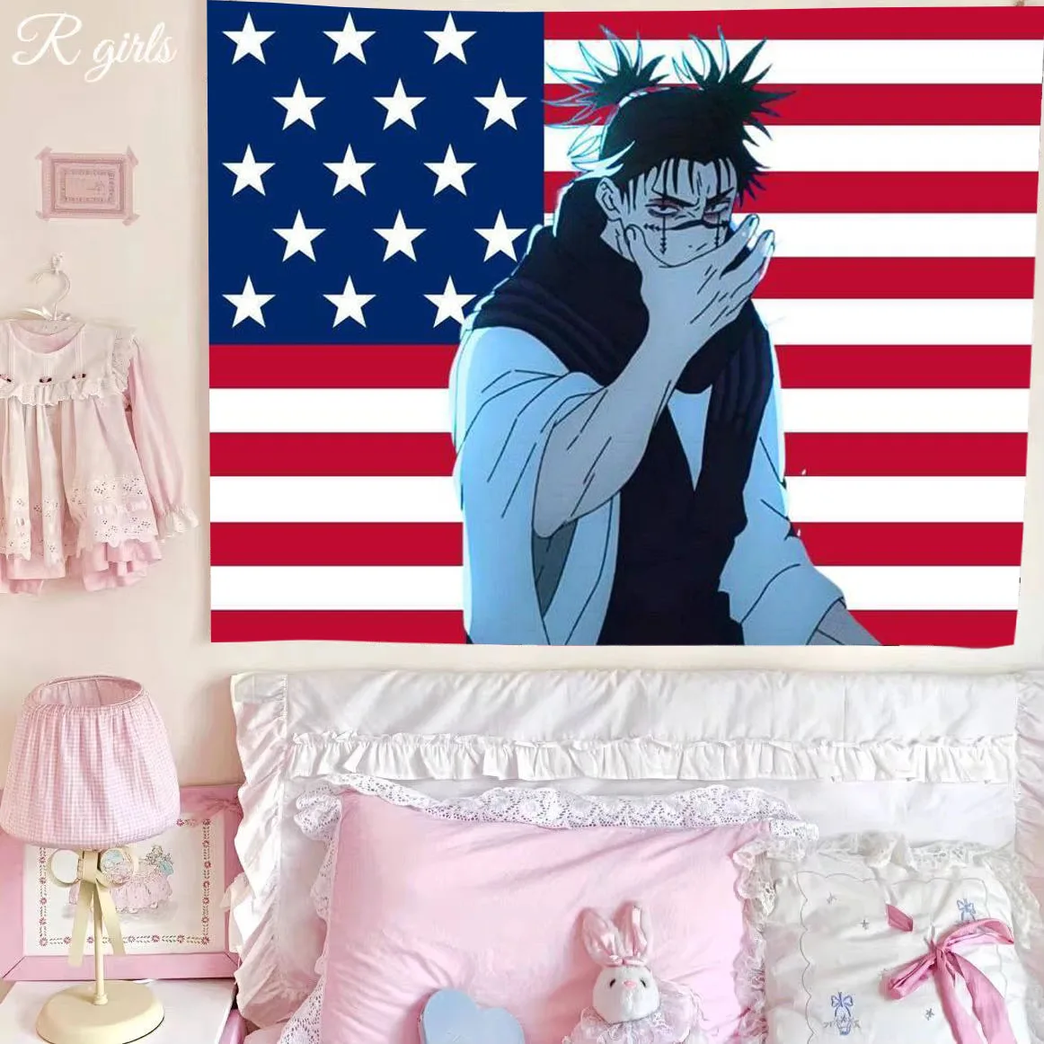 Jujutsu Kaisen Choso Anime Tapestry American Flag Background Cool Room Stuff Room Decoration Accessories Gift For Friends Anime