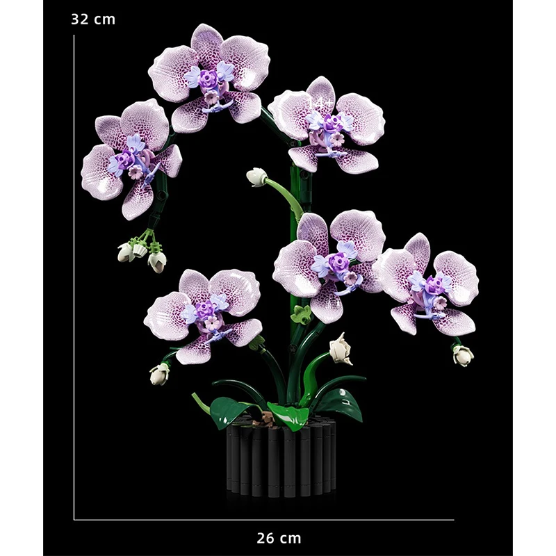 Sztuczne kwiaty Klocki konstrukcyjne Orchidee Rośliny doniczkowe Małe elementy MOC Klocki do składania Model Ozdoby Zabawki DIY dla dziewczynek Prezenty