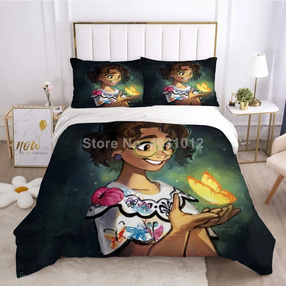 Disney-funda de edredón de Encanto mágico para niño y niña, de tamaño doble juego de cama, completo, Queen, funda de cama para bebé, regalo de cumpleaños