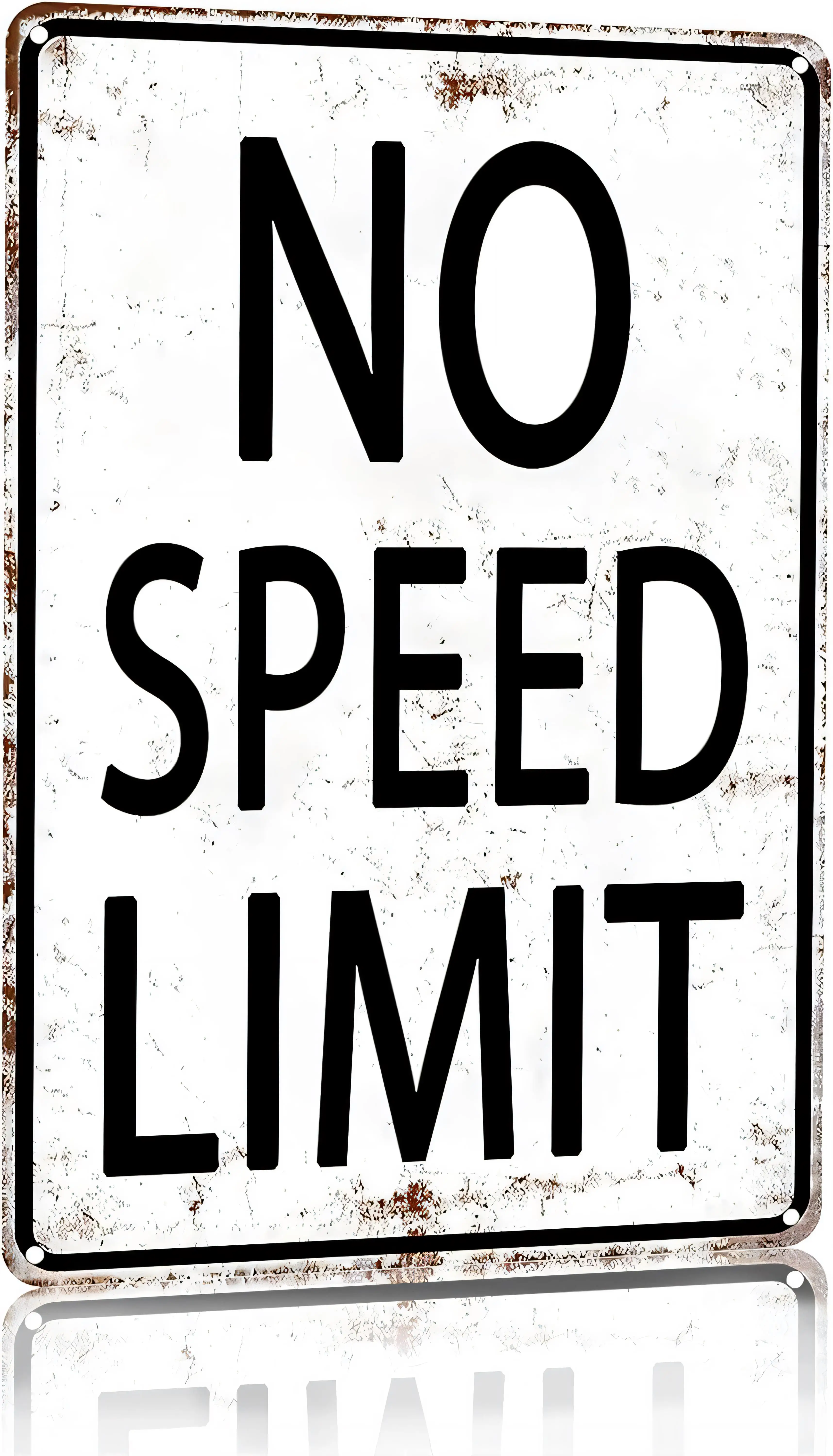 Vintage No Speed Limit Tin Sign Poster - Retro Aluminum Wall Decor for Garage Bar Man Cave - Durable Weatherproof Metal Art