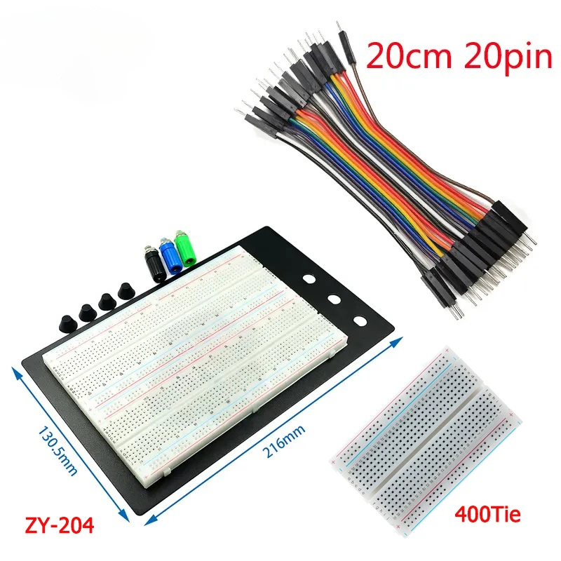 Breadboard Jumper Wire Dupont Line Kit MB102 ZY-204 400 Tie Points Solderless PCB Breadboard DIY Mini Test Protoboard Kits