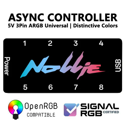 Imagen 1 del producto Nollie SignalRGB OpenRGB Universal 5V 3PIN ARGB controlador asíncrono HUB para ordenador PC caja ventiladores de refrigeración tira de luz