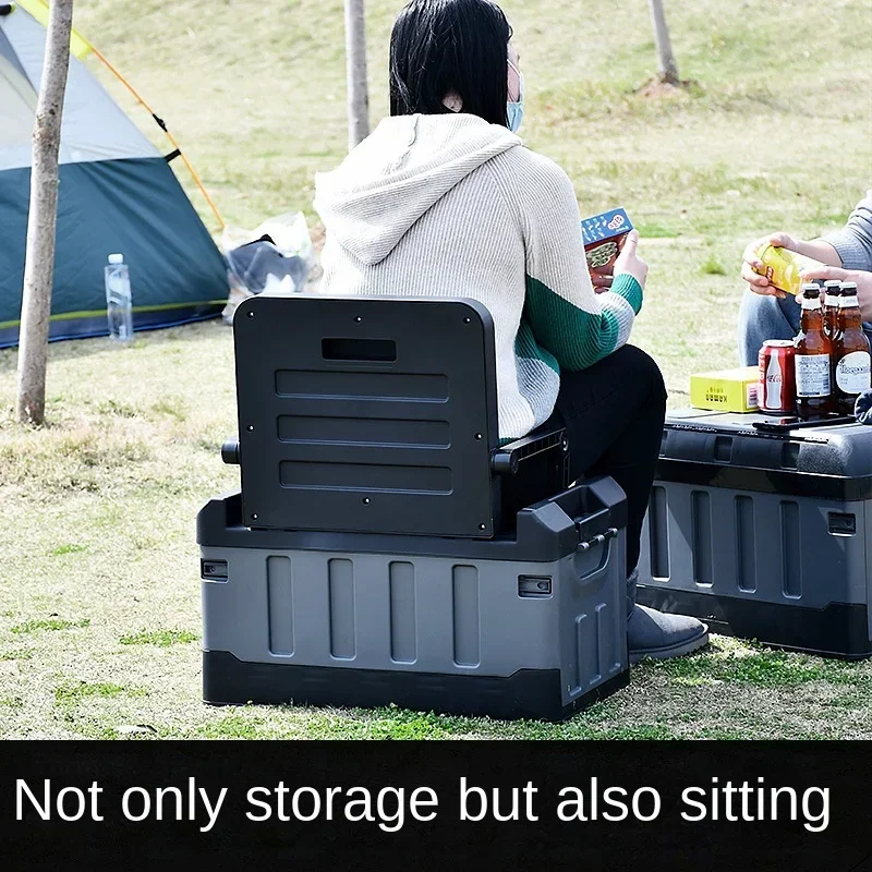 Folding Storage Box Can Sit Thick Car/Kitchen Camping Storage Box Camping Car Backup Large Movable Storage Outdoor